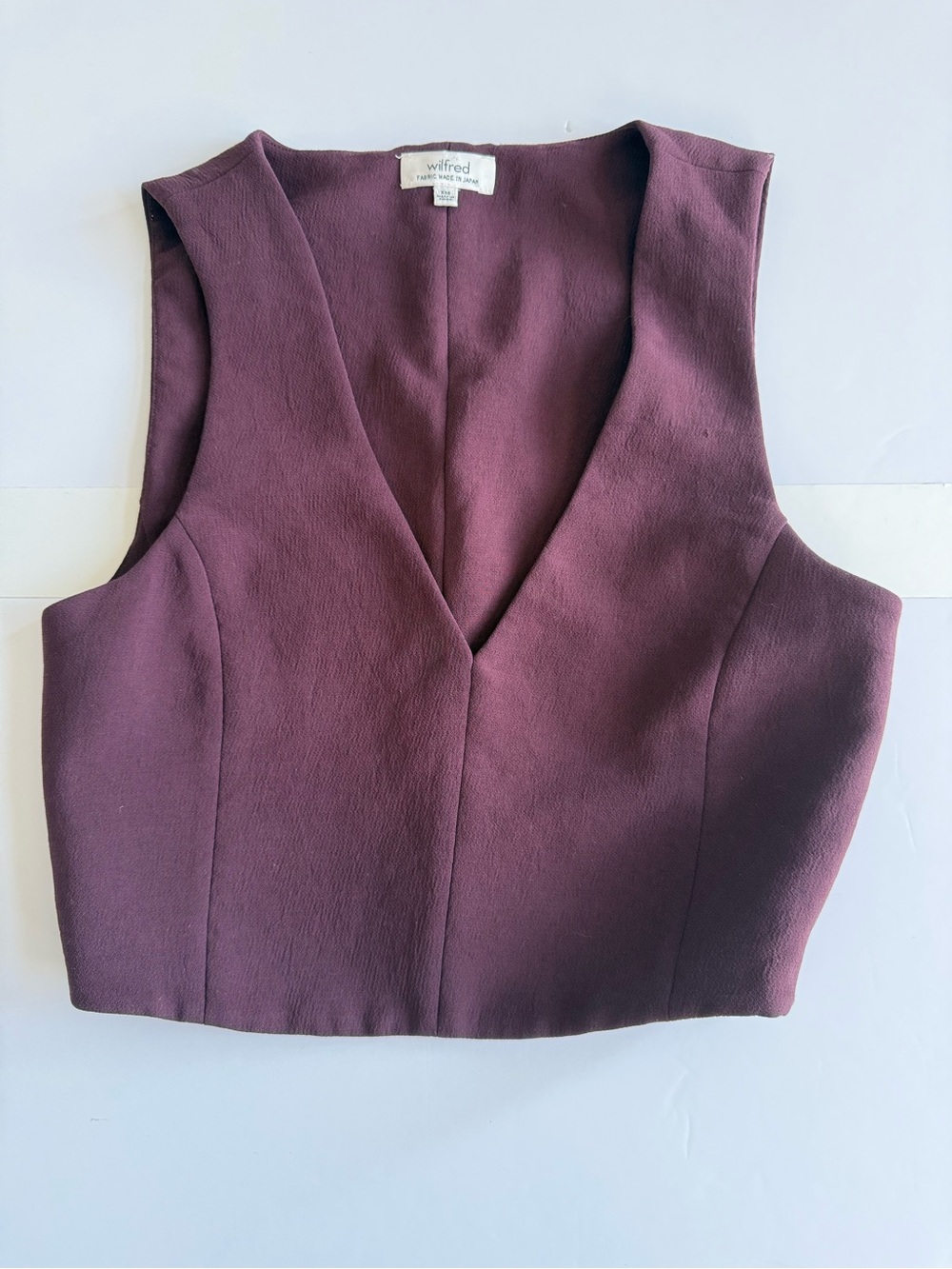 Wilfred Deep Plum V-Neck Cropped Top